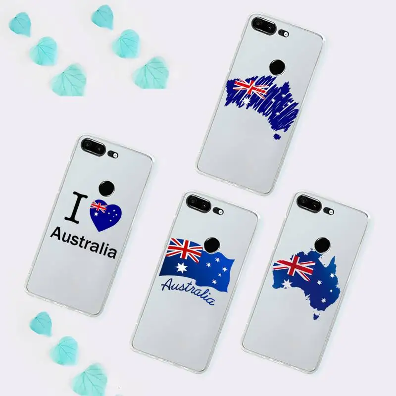 

Australian flag design pattern Phone Case Transparent for Huawei P 40 20 30 10 mate pro lite plus