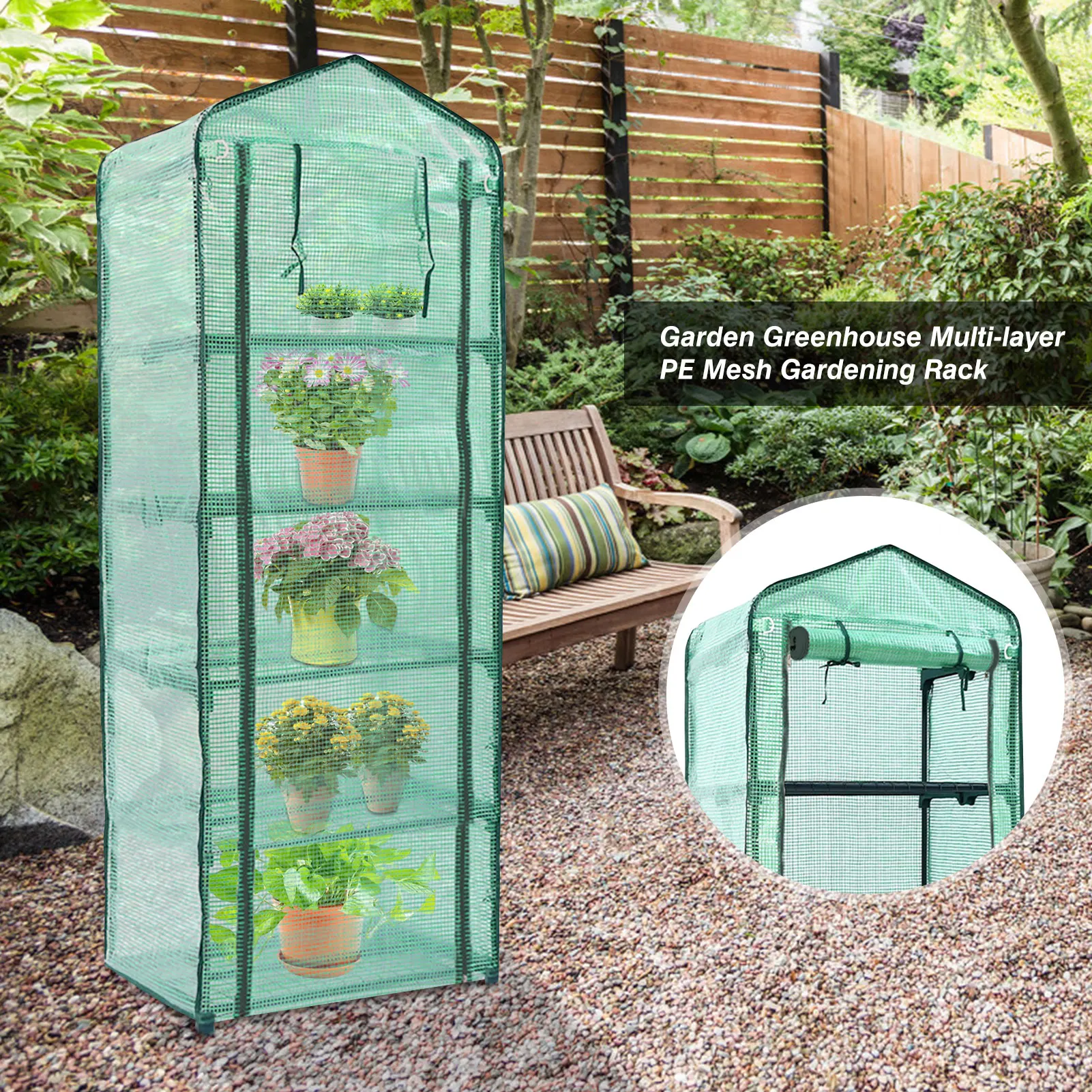 

Garden Greenhouse Multi-layer PE Mesh Gardening Rack PE Warm Waterproof Anti-UV Mini Household Plant Greenhouse Cover