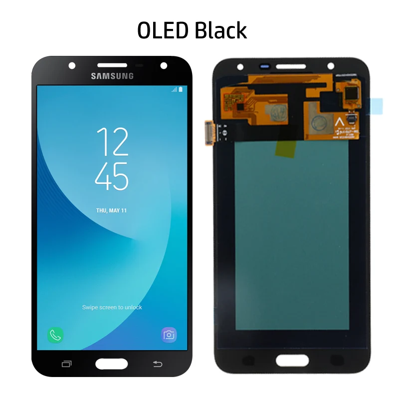 OLED Black ЖК-дисплей для samsung Galaxy J7 neo J701 J701F J701M AMOLED ЖК-дисплей с сенсорным дигитайзером регулировка яркости экрана - Цвет: OLED Black
