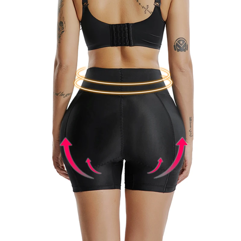 Black High-waisted Потрясающие Бесшовные женские Шейперы для увеличения ягодиц, мягкие контрольные трусики, Трусы-шорты, поддельные трусы для бедер и ягодиц, нижнее белье - Цвет: Black High-waisted