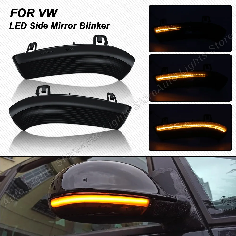 

For VW Golf 5 Golf Variant Jetta Passat Sharan Golf 6 Rabbit For Skoda Superb Smoke Lens Dynamic LED Side Mirror Blinker Lights