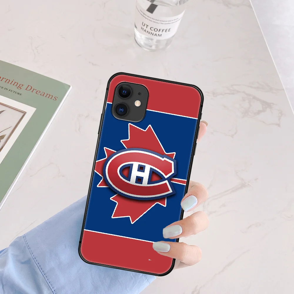 

Montreal Canadien Ice Hockey Phone Case For Iphone 5 5S SE 2020 6 6S 7 8 Plus 11 12 Mini X XS XR Pro Max black Waterproof Trend