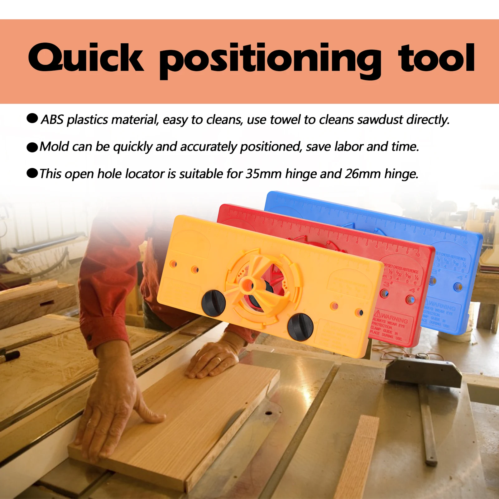 

35MM Hole Locator Wood Hinge Opener Hinge Punch Hinge Opener Woodworking Drilling Tools Hole Drill Guide Wood Cutter
