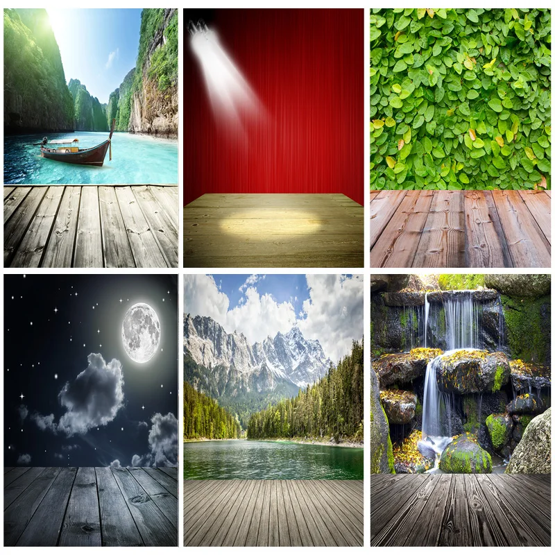 

Landscape Spring Forest Wooden Floor Photography Backgrounds Sky Sea Scenery Baby Portrait Photo Backdrops Studio 210309TFX-02