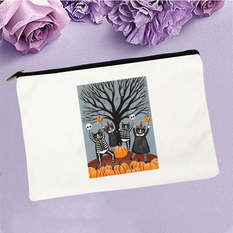

Women Scary cats Printed Make up bag Fashion Women Cosmetics Organizer Bag for Travel Colorful Storage Bag for Lady Bag