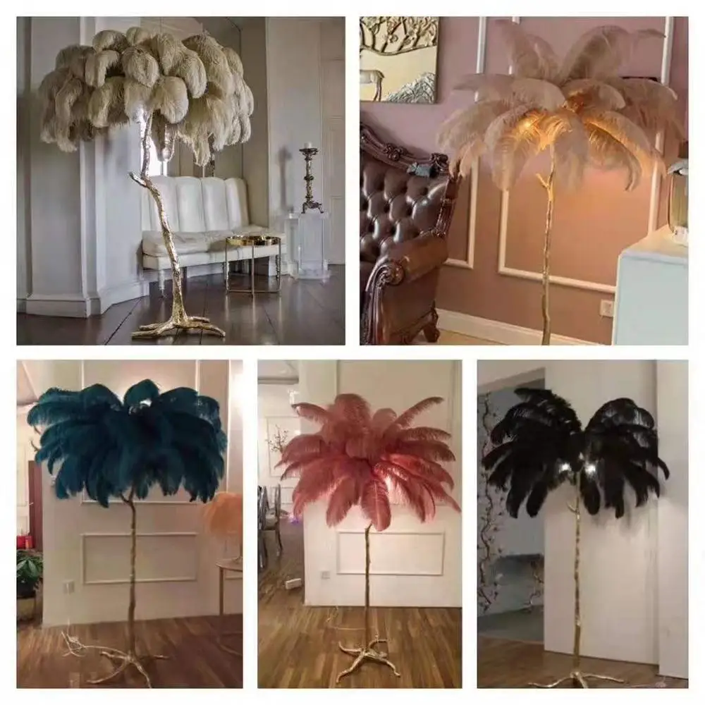 Роскошная Напольная Лампа в виде ветвей дерева и перьев высококачественный