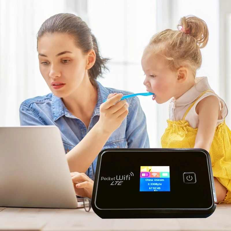 

4G LTE Mifi Wireless WIFI Router 150Mbps Portable Router 4500MAh Battery with LCD Color Display and Sim Card Slot