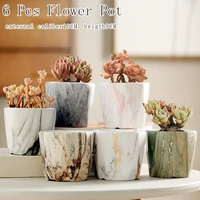 bo en marble series colorful nordic multi faceted spherical succulent pottery vase ceramic flower pot