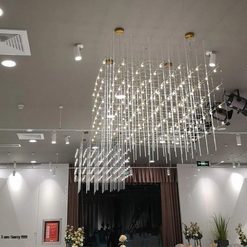 model house sales department sand table starry cube chandelier hotel lobby decoration project customized square lamp free global shipping