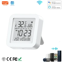 tuya wifi mini thermometer digital lcd temperature sensor humidity meter thermometer room hygrometer gauge weather station
