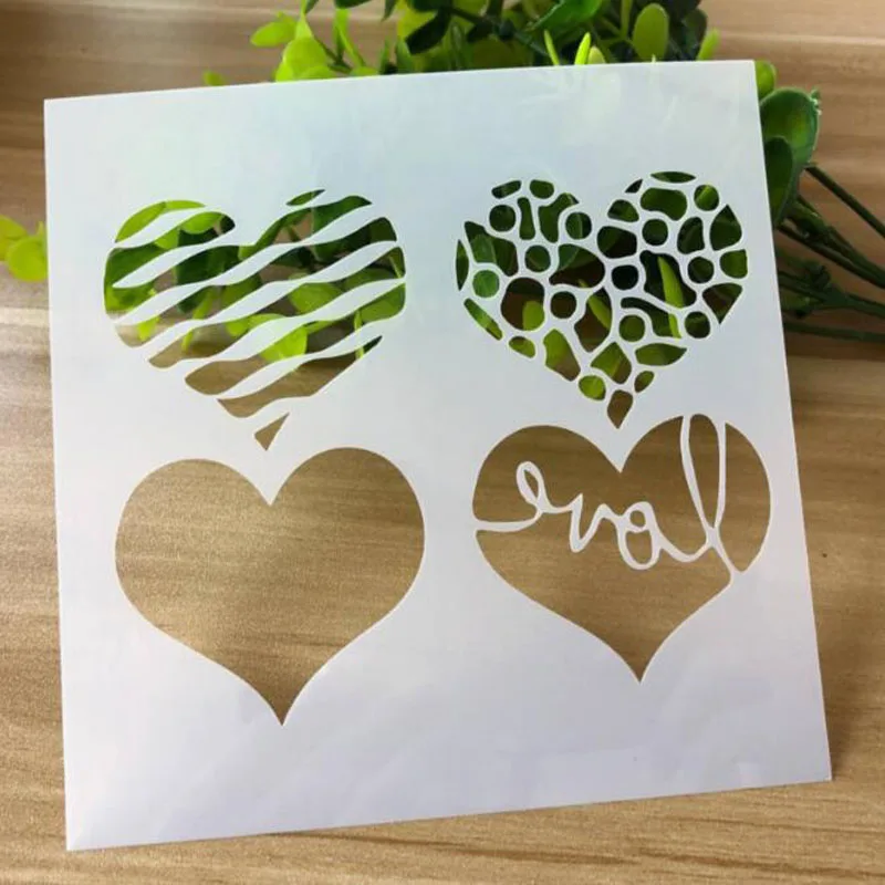 4 шт./компл. трафарет сердце пуля журнал рисунок шаблоны для скрапбукинга фото