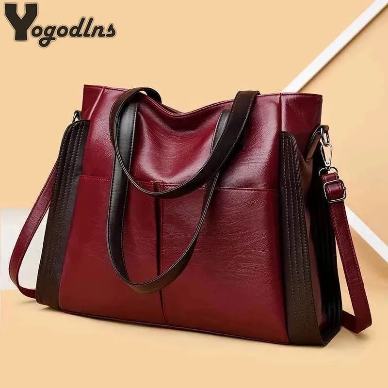 

Casual Tote Bag Female Luxury Handbag Large Capacity Shoulder Bag for Women Ladies Vintage PU Leather Crossbody Bag Sac A Main