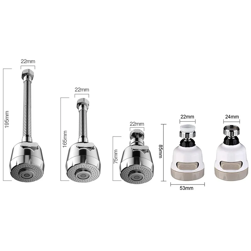 

360 Degree Rotating Kitchen Faucet Aerator Three-speed Pressurized Sprinkler filter Water-saving Faucet Kitchen Supply