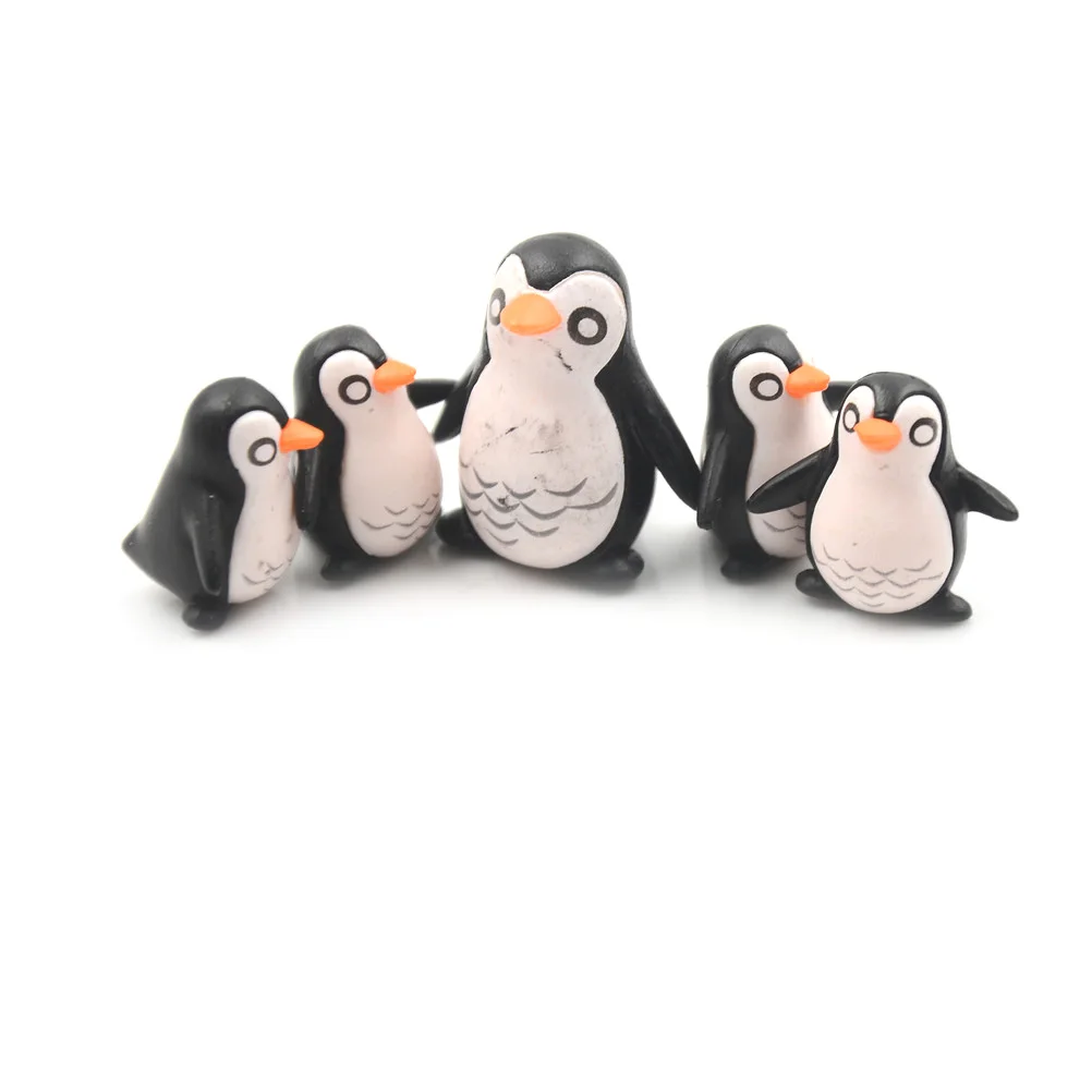 

5pcs/lot DIY Crafts Mini Winter Penguin Miniature Figurine Christmas Figures For Fairy Garden Gnomes Moss Terrariums Decoration