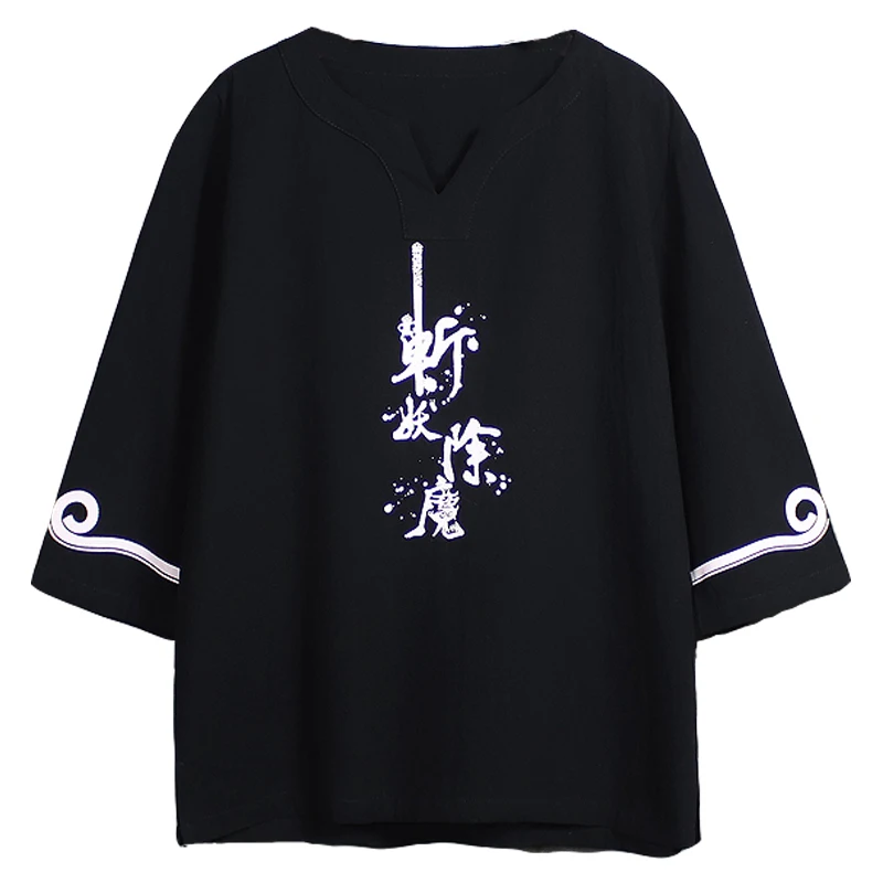 

2020 New Men's Autumn Linen t shirts Male Long Sleeve Chinese Style Tops tshirt Solid Color Linen Cotton t shirt large size 5XL