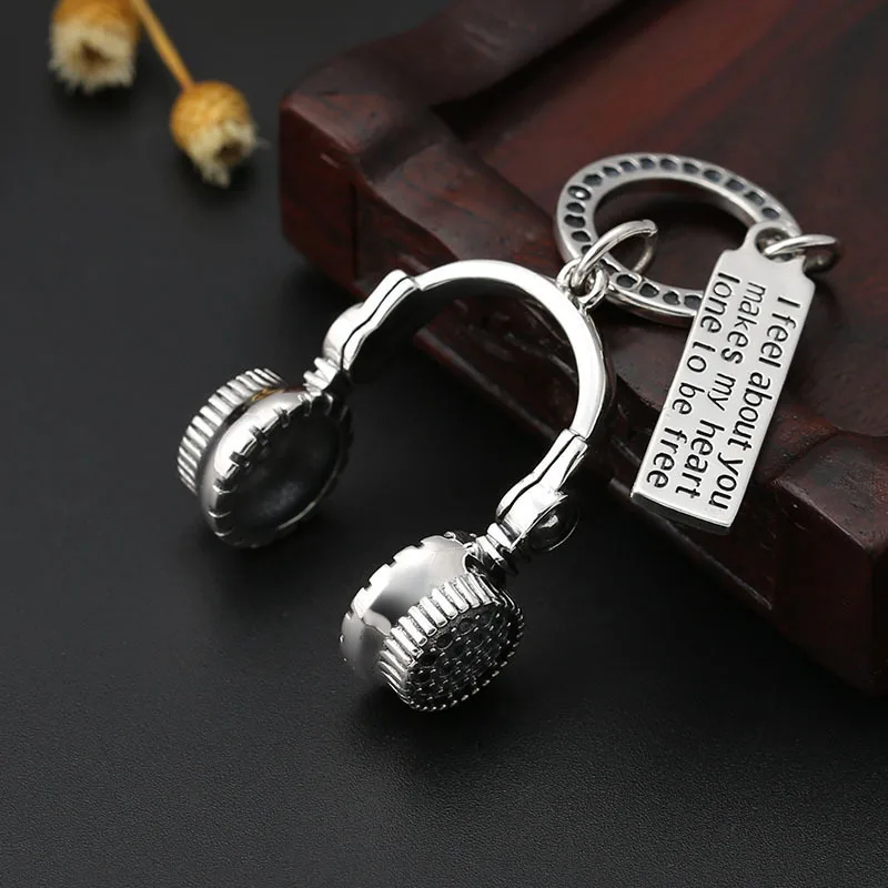 

S925 Sterling Silver Personality Sweater Chain Necklace Pendant Creative Letter Card Headset Jewelry For Men And Women Pendant