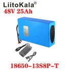 Литиевый аккумулятор LiitoKala 18650, 48 В, 25 Ач, 13 s8p, 48 В, 25 Ач, 1000 Вт, батарея для электрического велосипеда со встроенным разъемом 20A BMS T