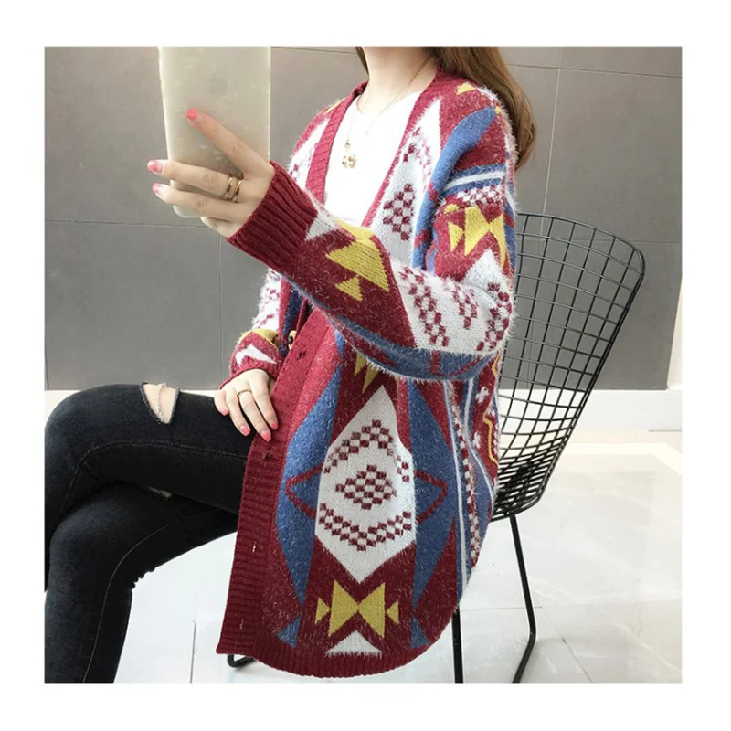 Shellsuning свитер женский осенний трикотажные длинные кардиганы Женская