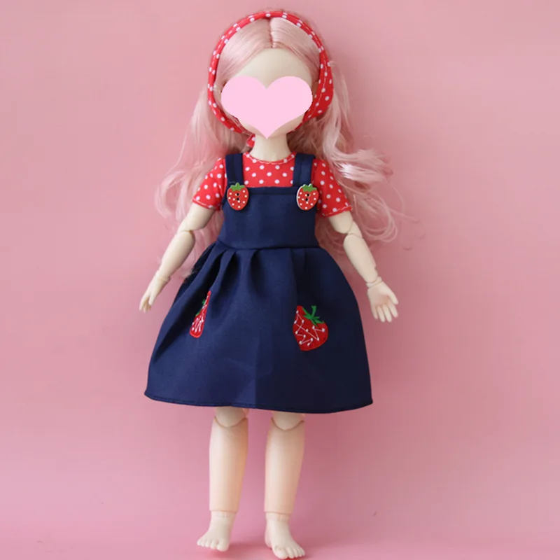 

Шарнирная кукла 1/6, одежда, костюм, аксессуары для толстой куклы 28 см, наряд «сделай сам», игрушки для девочек, одежда с принтом клубники, кукл...