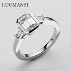 Luomansi 6*8 мм 2 карата D цветное прямоугольное муассанитовое кольцо прошедшее испытание бриллиантом S925 Стерлинговое Серебро Свадебная вечеринка женские ювелирные изделия