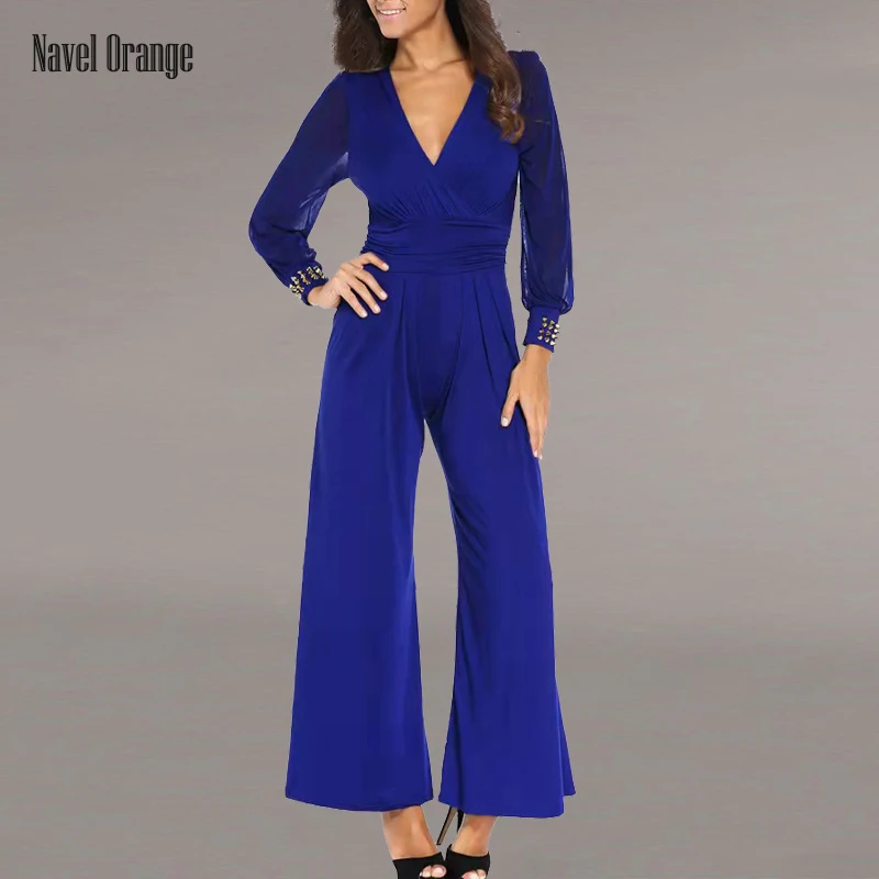 Женский свободный комбинезон большого размера 3XL с широкими штанинами и глубоким