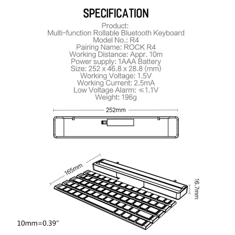 R4 Portable Rollable Wireless Bluetooth Keyboard for iOS ANdroid Windows Device | Компьютеры и офис