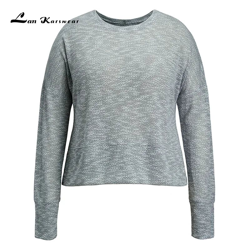 Женская футболка с длинным рукавом и круглым вырезом размеры до 3XL | одежда