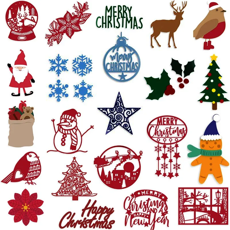 

Christmas Trees Crystal Ball Snowflake Gingerbread Flowers Frames Metal Cutting Dies for DIY Scrapbooking Cards Crafts New 2019