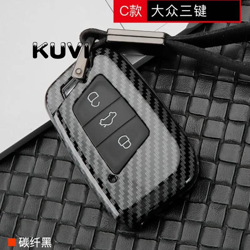 Чехол для ключей автомобиля из углеродного волокна для VW Volkswagen Golf 4 5 6 Bora Jetta POLO Passat B5 B6 Skoda Superb Octavia Fabia SEAT Ibiza Leon