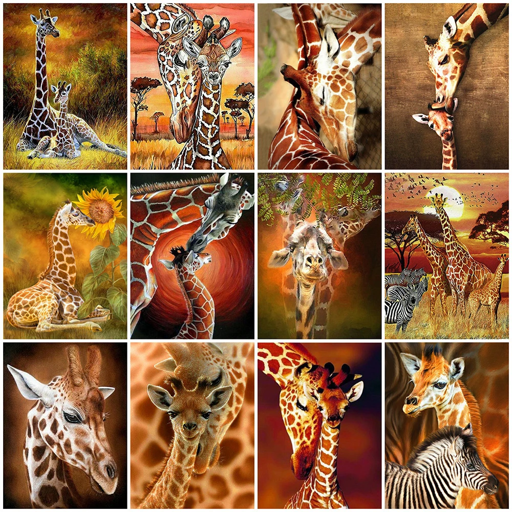 

MomoArt Алмазная вышивка жирафа вышивка крестом 5D DIY Алмазная мозаика леопард животное выкладка картина стразы осень декор для дома