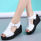 Женская обувь на танкетке; Женские босоножки на высоком каблуке летние туфли 2021 Вьетнамки без застежки; Chaussures Femme; Босоножки на платформе; На высоком каблуке; Соблазнительные туфли 9556