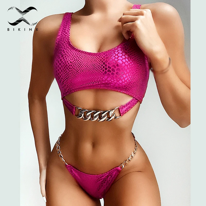 Купальник бикини женский с эффектом пуш ап и змеиным принтом|Купальники| |