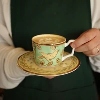 vintage design coffee cup and saucer set ceramic creativity high quality luxury coffee mug cup set platillo de taza mugs bc50bd