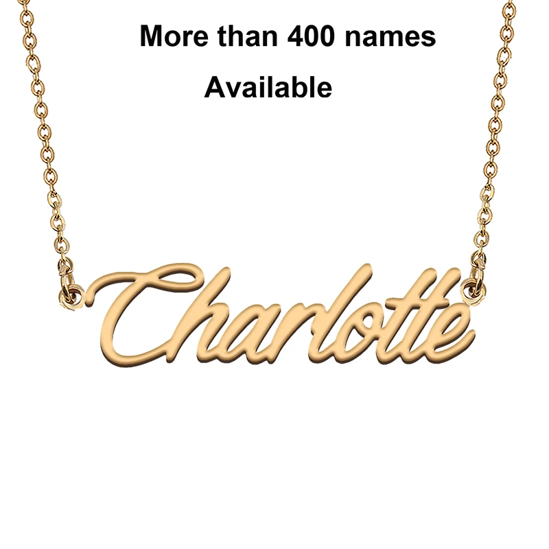 

Cursive Initial Letters Name Necklace for Charlotte Birthday Party Christmas New Year Graduation Wedding Valentine Day Gift