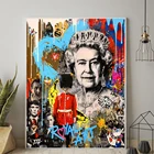 Граффити поп-арт Великобритания британская королева Холст Живопись Красочные постеры и принты Куадрос настенные картины гостиная Hom Декор