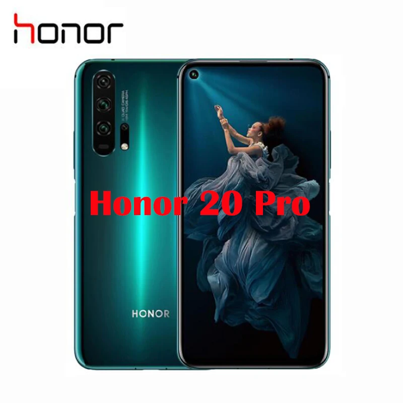 Оригинальный сотовый телефон Honor 20 Pro 6 26 дюйма Kirin 980 восемь ядер Android 9 0 OS NFC 4000 мАч