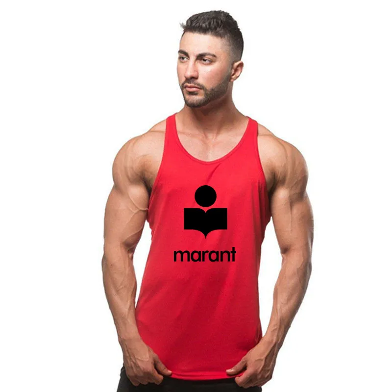 

2021Brand Bodybuilding and Fitness Clothing Cotton sleeveless shirts tank top men Stringer Singlets mens back workout gym vest
