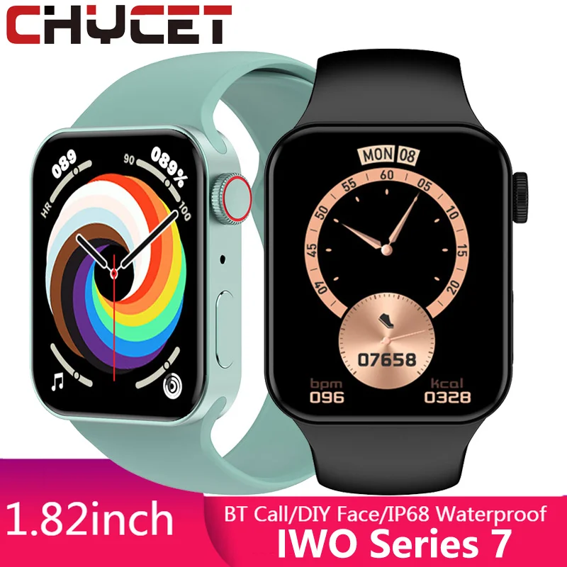 

CHYCET Original IWO Series 7 Smart Watch Men 1.82'' Bluetooth Call Smartwatch Women DIY Face Fitness Tracker Watch PK HW22 W46