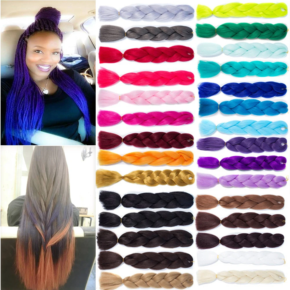 24 &quotэффектом деграде (переход от темного к эффектом Kanekalon Jumbo Braid наращивание