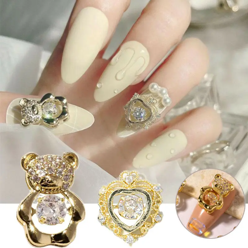 

Медвежонок украшения для ногтей, 10 мм циркон Медвежонок Стразы для ногтей с сердцем Кристалл Циркон Стразы для ногтей ювелирные изделия, yt