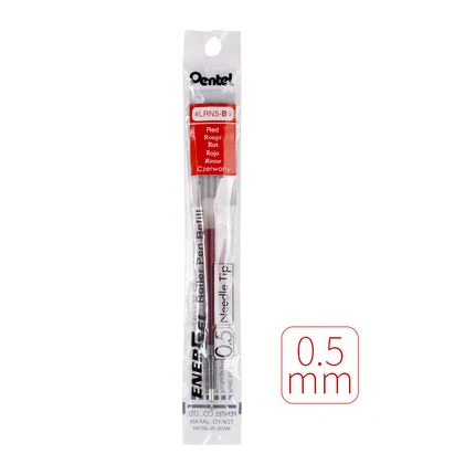 Красный 12 шт. Pentel Energy Gel X игла для заправки наконечник LRN5 гелевая ручка заправка подходит для BLN75/105 0,5 мм студенческие офисные принадлежности - Цвет: Красный