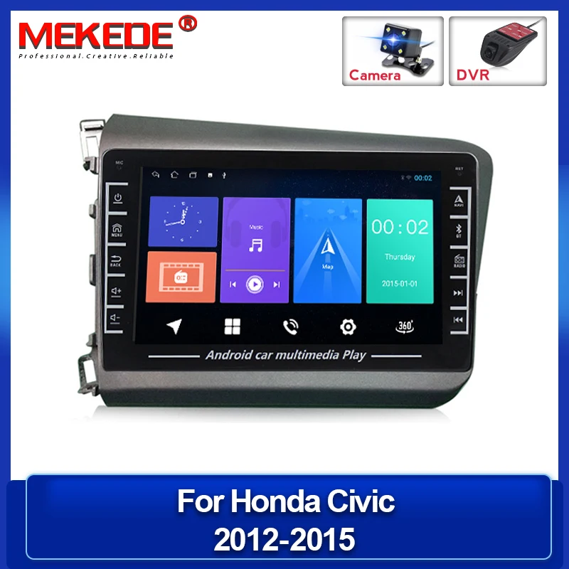 

Автомагнитола 2DIN на Android, мультимедийный плеер для Honda Civic 2012-2015, аудио, видео, экран 1280*720 IPS, Wi-Fi, управление рулевым колесом