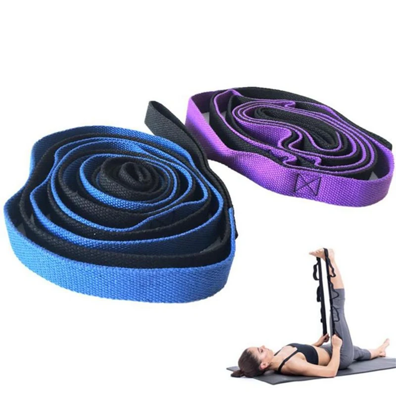 

2m / 6.6ft Stretch Strap Yoga Anti-Gravity Rope With Grip Loops Fitness Exercise Gym Rope Waist Resistance Belt