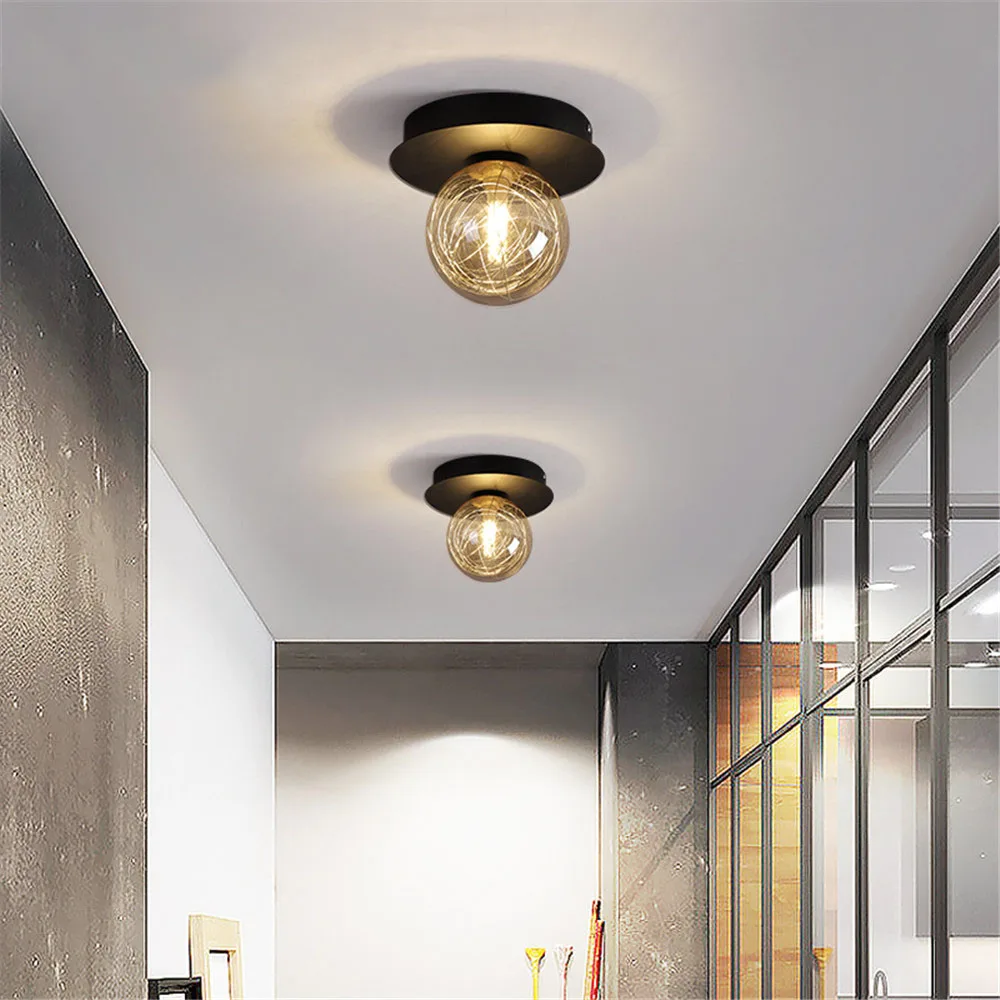 

Modern Glass Led Ceiling Lights Nordic Creative Entrance Celing Lamp Minimalist corridor Aisle light for Home Lighting