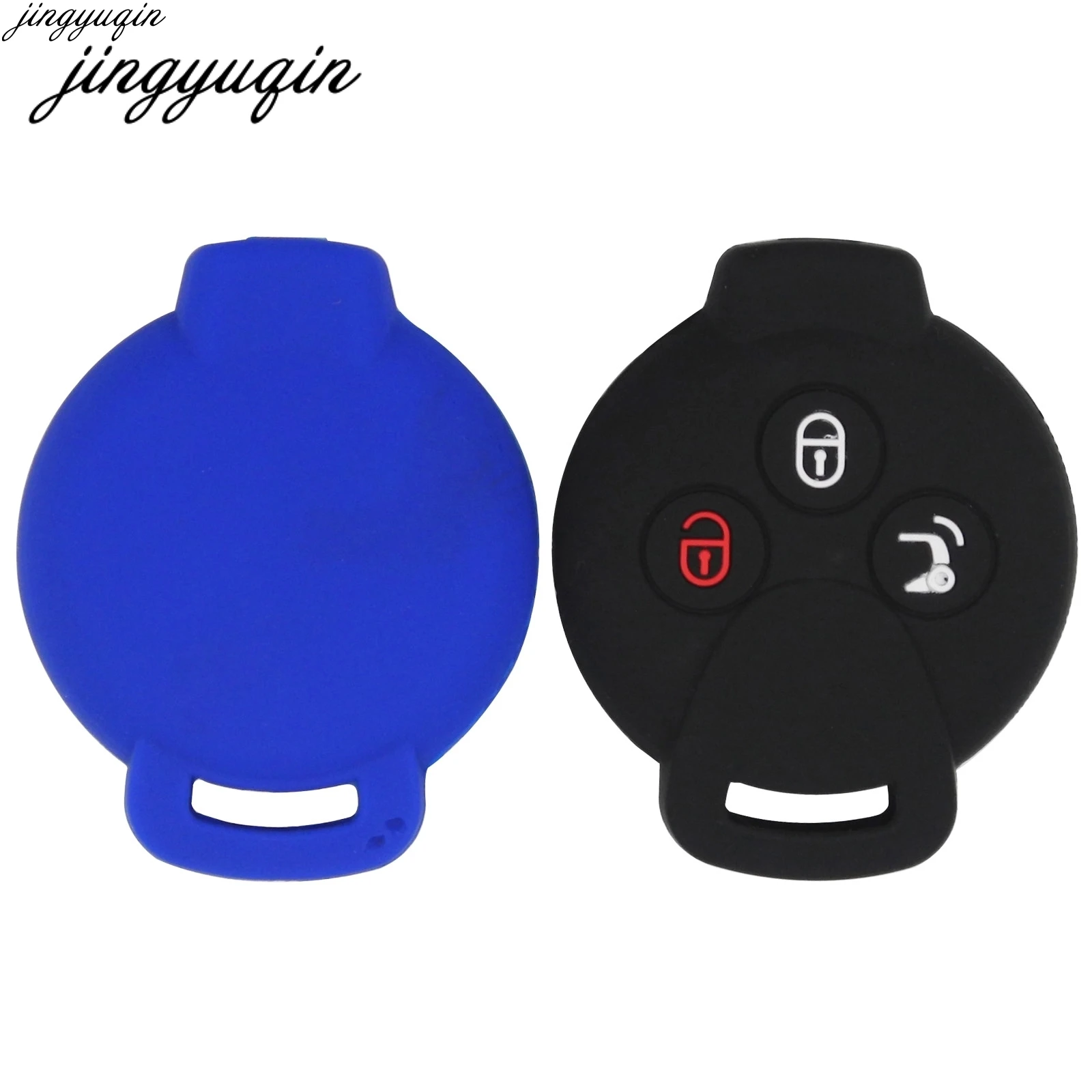 

Jingyuqin 30pcs/lot 3 Buttons Silicone Remote Car Key Case Cover For Benz Smart Fortwo for Roadster Forfour Shell Protect