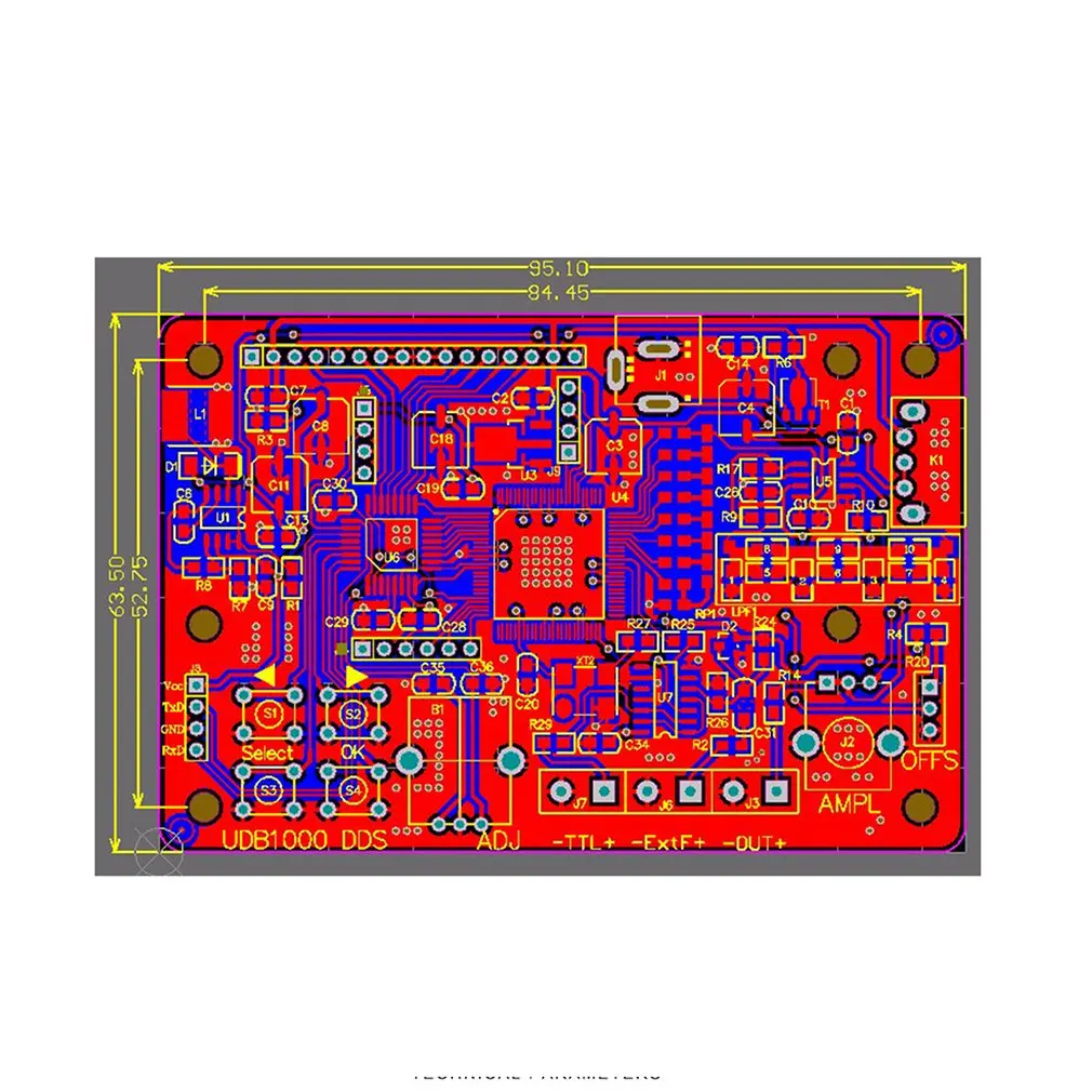 UDB1000 Серия DDS модуль источника сигнала Генератор сигналов с 60 МГц счетчик частоты