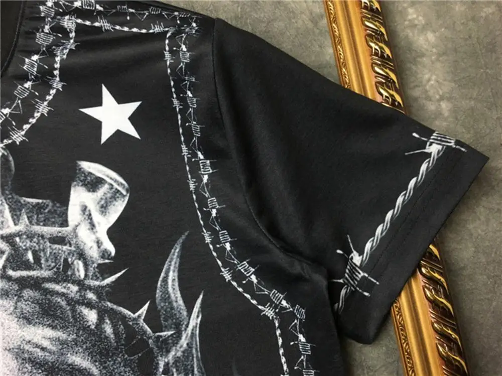 Мужская футболка marcelo barrett из 100% хлопка с принтом Иисуса вырезами и короткими