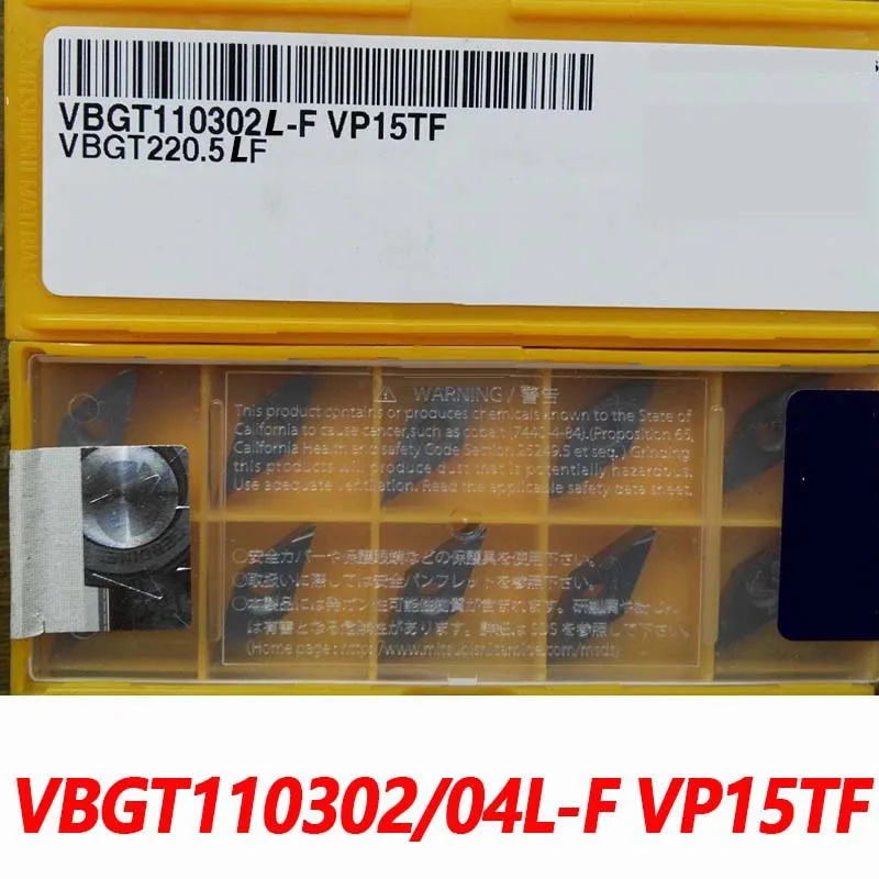 

100% Original VBGT VBGT110302L-F VP15TF VBGT110304L-F 10pcs CNC lathe Insertion Carbide Insert 110302 Imported From Japan 110304