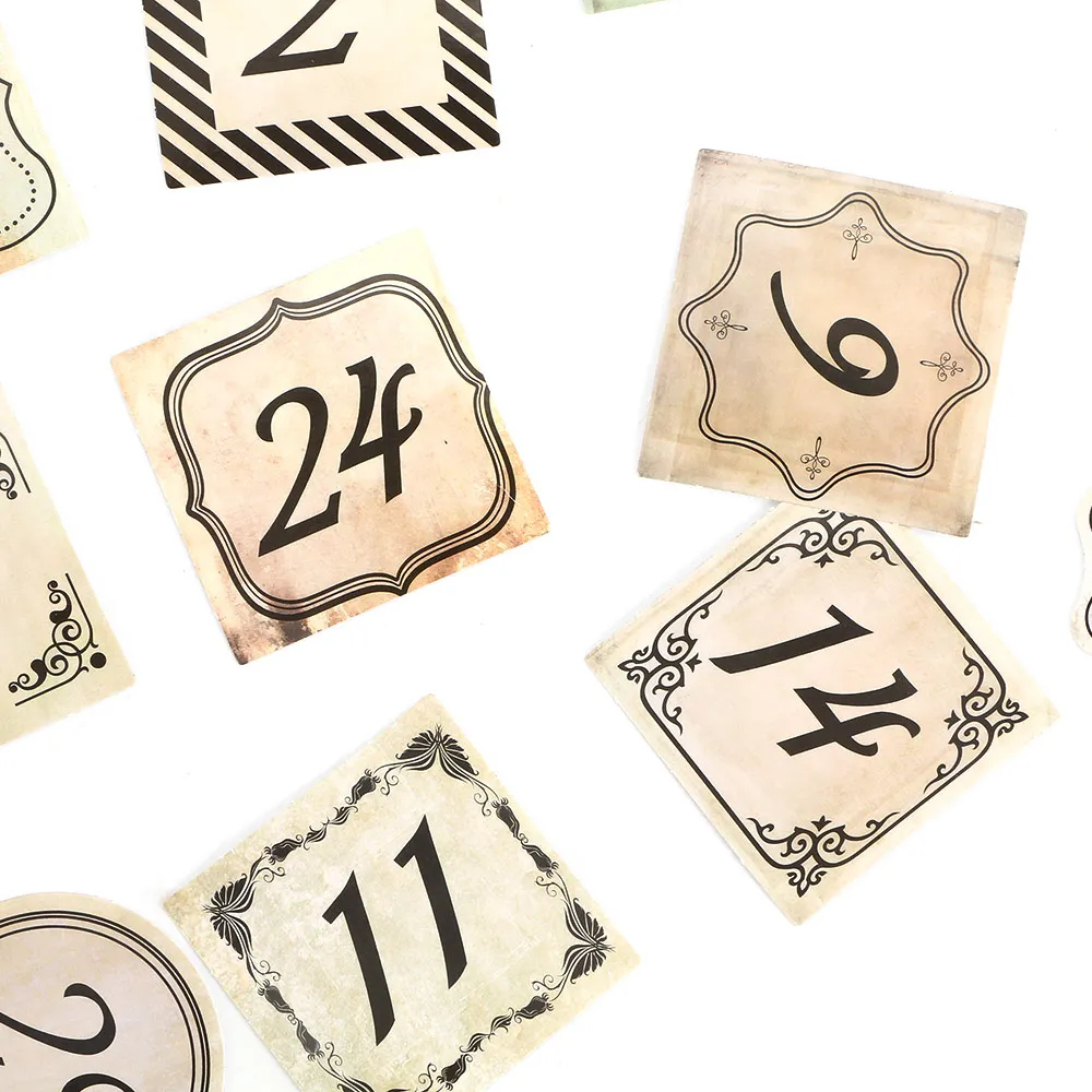 45 листов/коробка винтажный герметичный стержень с цифрами бумажная наклейка для
