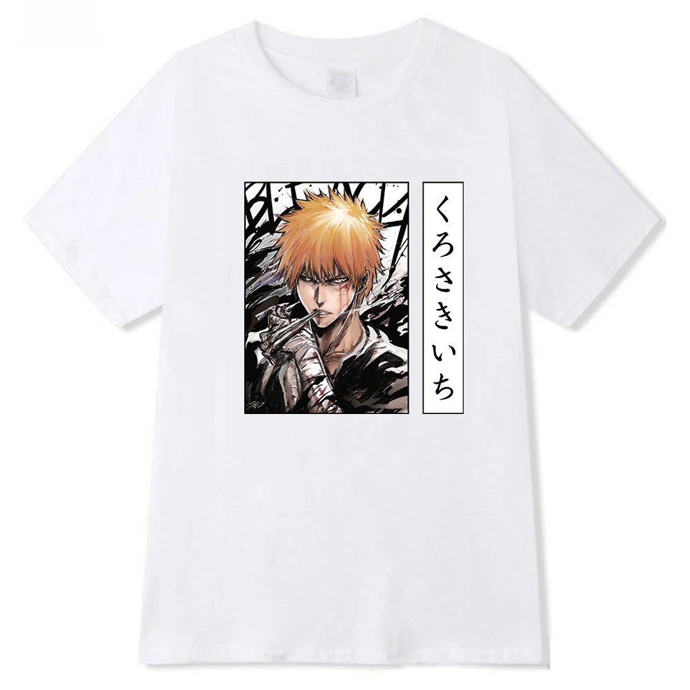 

Мужская футболка с принтом аниме Блич, повседневная крутая Летняя мужская футболка в стиле хип-хоп с короткими рукавами и круглым вырезом, футболки в стиле Харадзюку